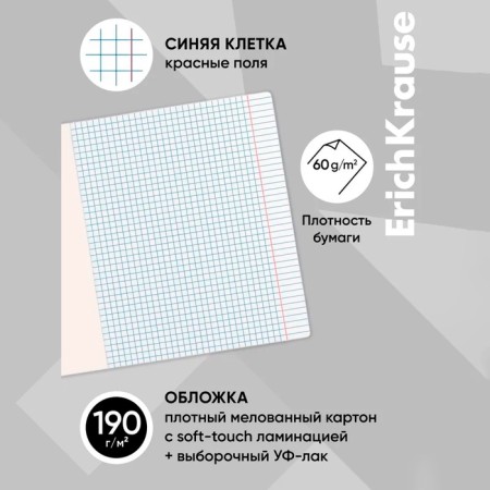 Notebook of 48 sheets in the Erichkrause "Sneakers", UV-Lyk, cover coated cardboard, offset block, mix-2
