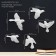 The decoration is wall, plaster panel "birds", 5 pcs, white