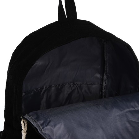 Young backpack from textiles on lightning, 4 pockets, black color-5