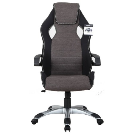 Playing armchair Brabix "Techno GM-002", fabric, black/gray, white inserts-2