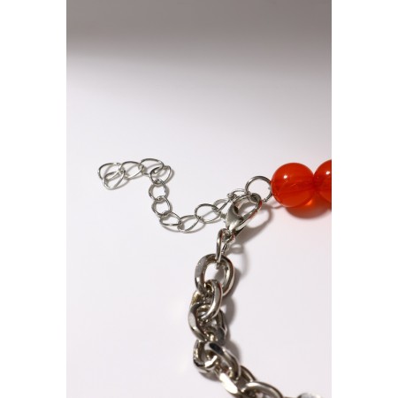 Bracelet "Butterfly" field, red color in silver, l = 16 cm-3