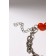 Bracelet "Butterfly" field, red color in silver, l = 16 cm