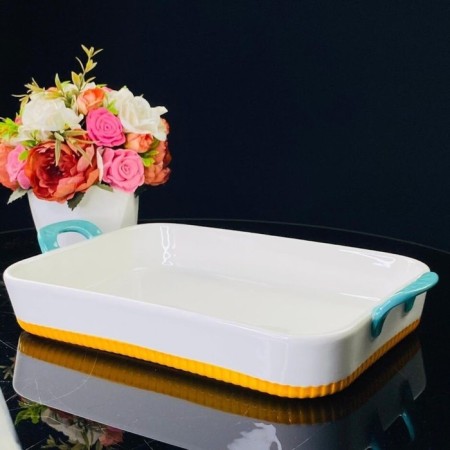 Lenardi baking dish, rectangular, with handles, porcelain, length 33 cm