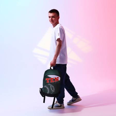Backpack school Textile Tennis, 46x30x10 cm, vertical pocket, green color-7