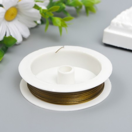 Nylon needlework wire d - 0.45 mm, 10 m gold-1