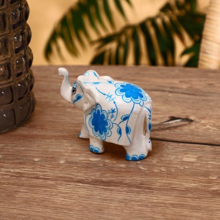 Souvenir "Elephant - Flower painting" Wood 8 cm-2