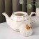 Ceramic tea set “Marble”, 6 objects: kettle 800 ml, 4 mugs 170 ml, tray 31 × 21 × 2.5 cm, pink color