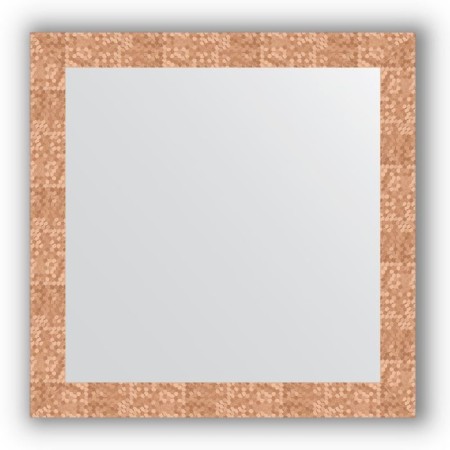 Mirror in the baguette frame - honeycomb copper 70 mm, 76 x 76 cm, evoForm
