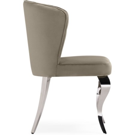 SHALS on a metal frame Edwin Metal/velor, chrome/beige 57x56x86 cm-2