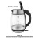 Electric kettle JVC JK-KE1707, glass, 2200 watts, 1.7 l, black