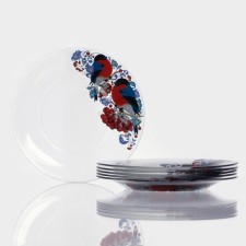 A set of New Year's glass plates 