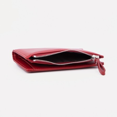 Women's wallet on the button, red color-3