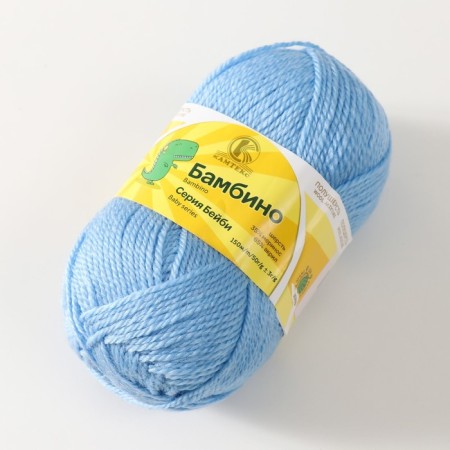Bambino yarn 35% Merinos wool, 65% acrylic 150m/50g (015, blue)-1