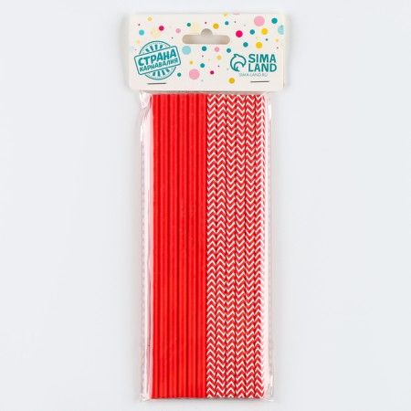 Assortment cocktail tubes, set 12 pcs., Red color-3