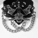 Bracelet Skin "Skull" pirate, black color with silver, 21 cm