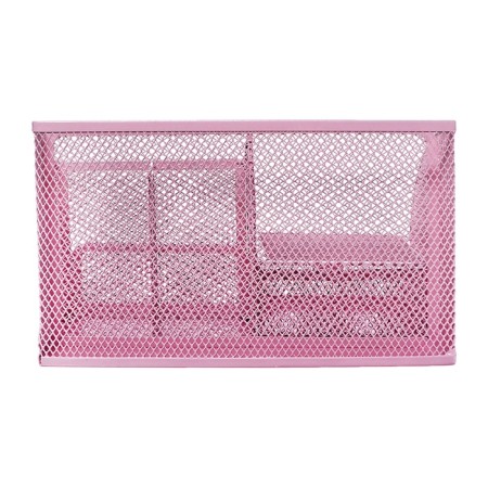 Chancellery trifle stand 7 departments, mesh metal, pink-3