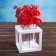 Wooden Kashpo 15.5 × 15.5 × 16.5 cm with 9 flasks "square", white give beautifully