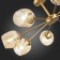 Ceiling EVOLUCE lamp. Sle155412-08. Pallo. 8x60 watts, E27, 90x90x25 cm, golden color