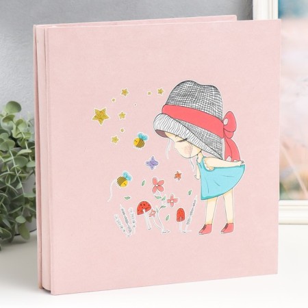 Photo album magnetic 20 sheets "Baby" Textile mix in a box 30x27x3.8 cm-1