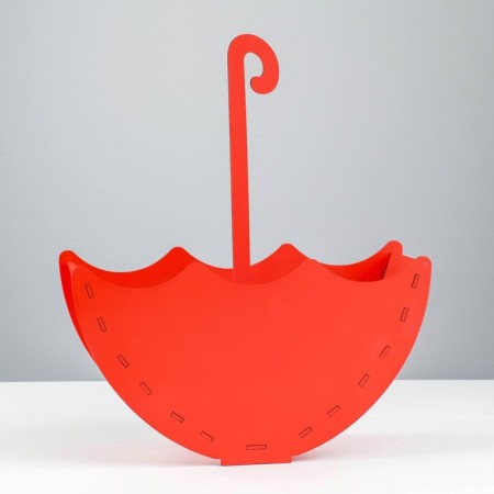 Kashpo wooden "umbrella" 15x26.6x8.7 cm red-1