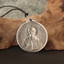 The icon-suspension of the St. Nicolas Miracle Worker, etc. Serafim Sarovsky, 12g, 33x30 mm, southeast. Melchior