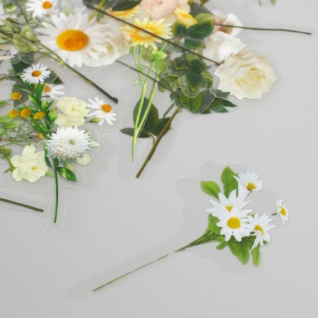Stickers for creativity PLC PVC "White Flowers" set 40 pcs 9x10.5 cm-2