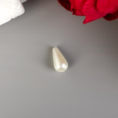 Beads for creativity plastic "elongated pearls" set of 20 g 1.8x0.9 cm-1