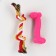 A set of toys for medium dogs "bone (16 cm) and rope (90-100 g)", pink