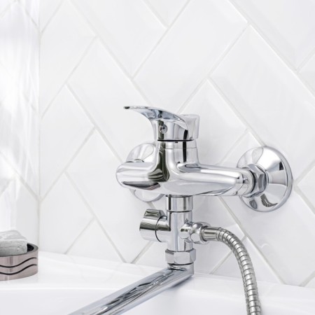 Bath mixer "RMS" SL86-006, shower set, cartridge 35 mm, zinc, chrome-2