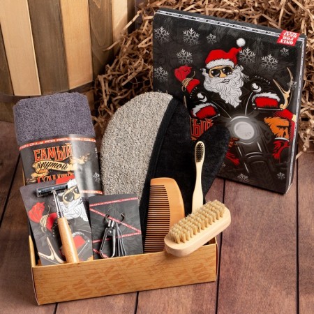 Gift set "New Year: Cool Santa" towel and accessories
