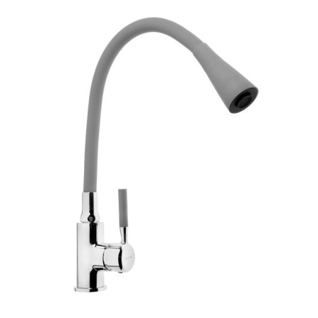 Accoona A9890T-1 kitchen mixer, single-leaf, silicone spout, gray/chrome-1