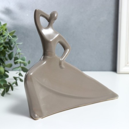 Souvenir Ceramics "Dance. Silhouette" Matte gray smoke 20.5x6x24 cm-1