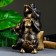 Pig a case "Monkeys: I hear everything, I see everything, I will say everything" bronze, 30cm