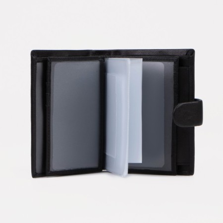Male purse on the button for auto documents and passports, black color-3