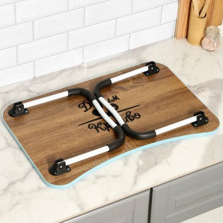 Table - breakfast tray, for a laptop, folding, blue, 60x40 cm-10