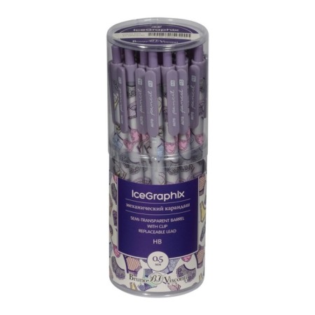 Mechanical pencil 0.5 mm BrunovisConti. Icegraphix "Damian little things. Openwork", NV, plastic case-1