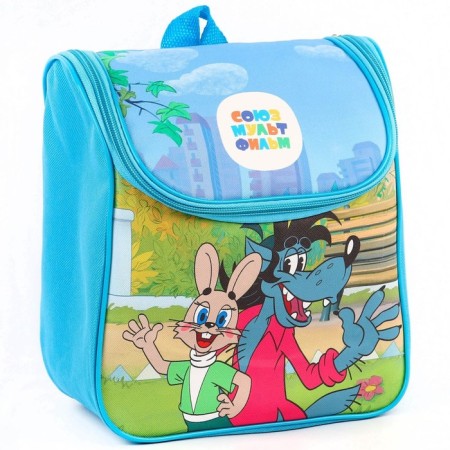 Children's backpack on a zipper from above, textiles, 20 cm x 11 cm x 26 cm "Well, wait a minute!", Soyuzmultfilm-2