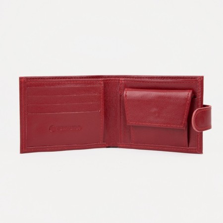 Women's wallet on the Textura button, red color-3