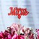 Topper "Beloved Mom", Red, 12.5 × 5.5 cm