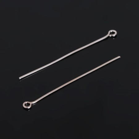 Pin with a loop cm-1087, 4 cm, packaging 100 g, silver color