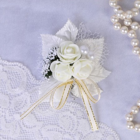 Butonier "for the groom or witness", ivory, mix