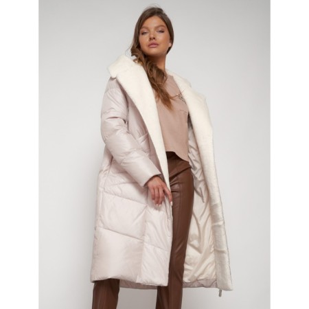 Coat insulated winter female, size 50, beige color-23