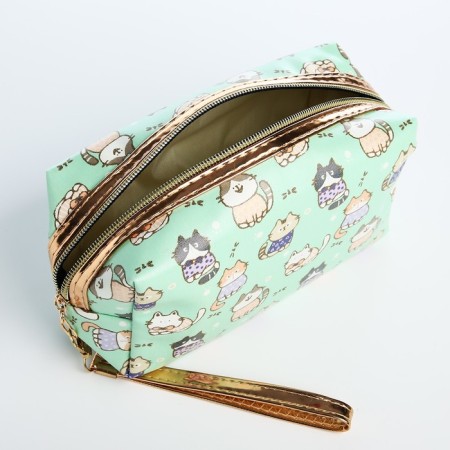 Lightning cosmetic bag, green color-2