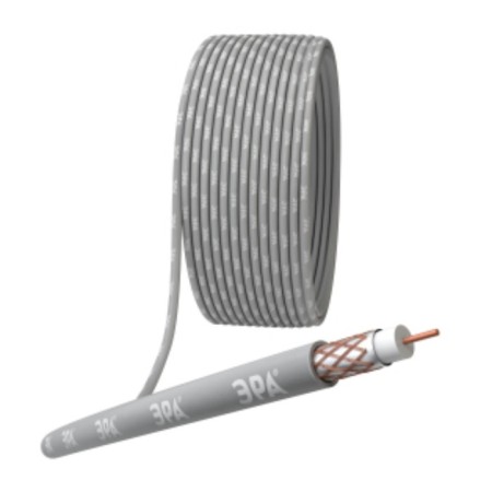 Coaxial cable RG-6U, 75 Ohms, Cu/(braid Cu 64%), NG (A) HF, Gray color, Bay 100 m