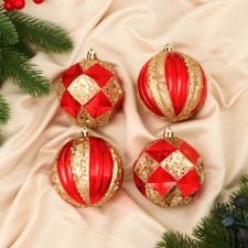 Set of balls plastic D-8 cm, 4 pcs 