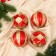Set of balls plastic D-8 cm, 4 pcs "Festive shine" with red-gold