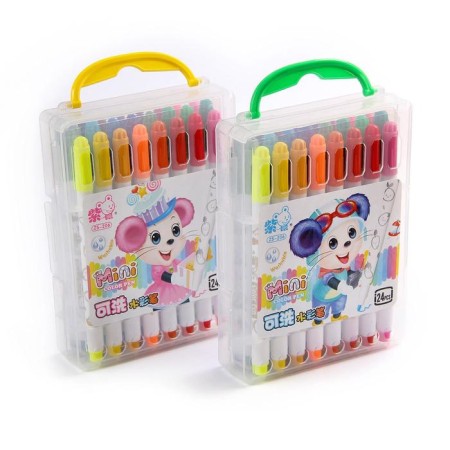 Flomasters 24 colors "mouse", in a plastic pencil pencil, a ventilated cap-5