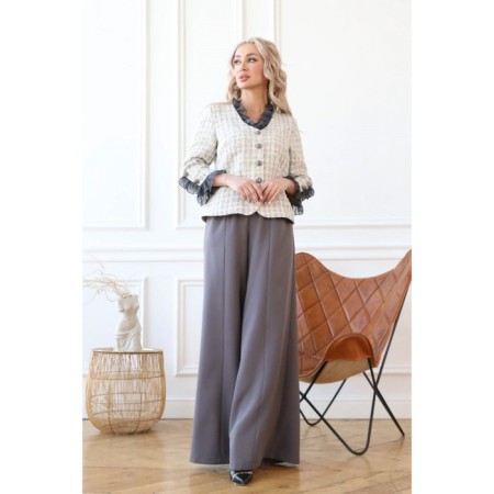 Female trousers, size 42, gray color-5