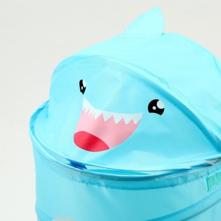 A basket for storing toys "shark" with handles and a lid, 55 x 33 x 33 cm, blue-4