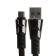 Microusb cable - usb, 2.4 a, braid fabric, flat, 1 meter, black